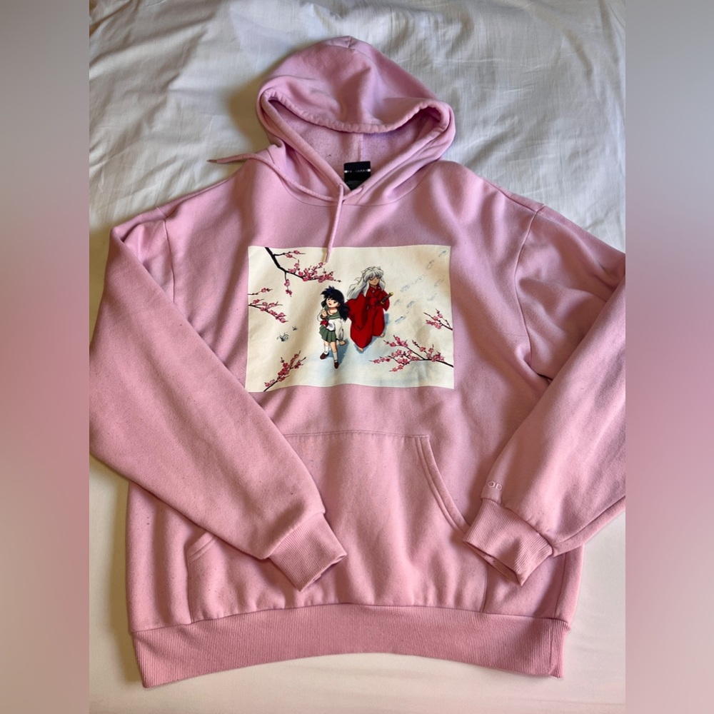 dumbgood inuyasha kagome hoodie (pink, medium)